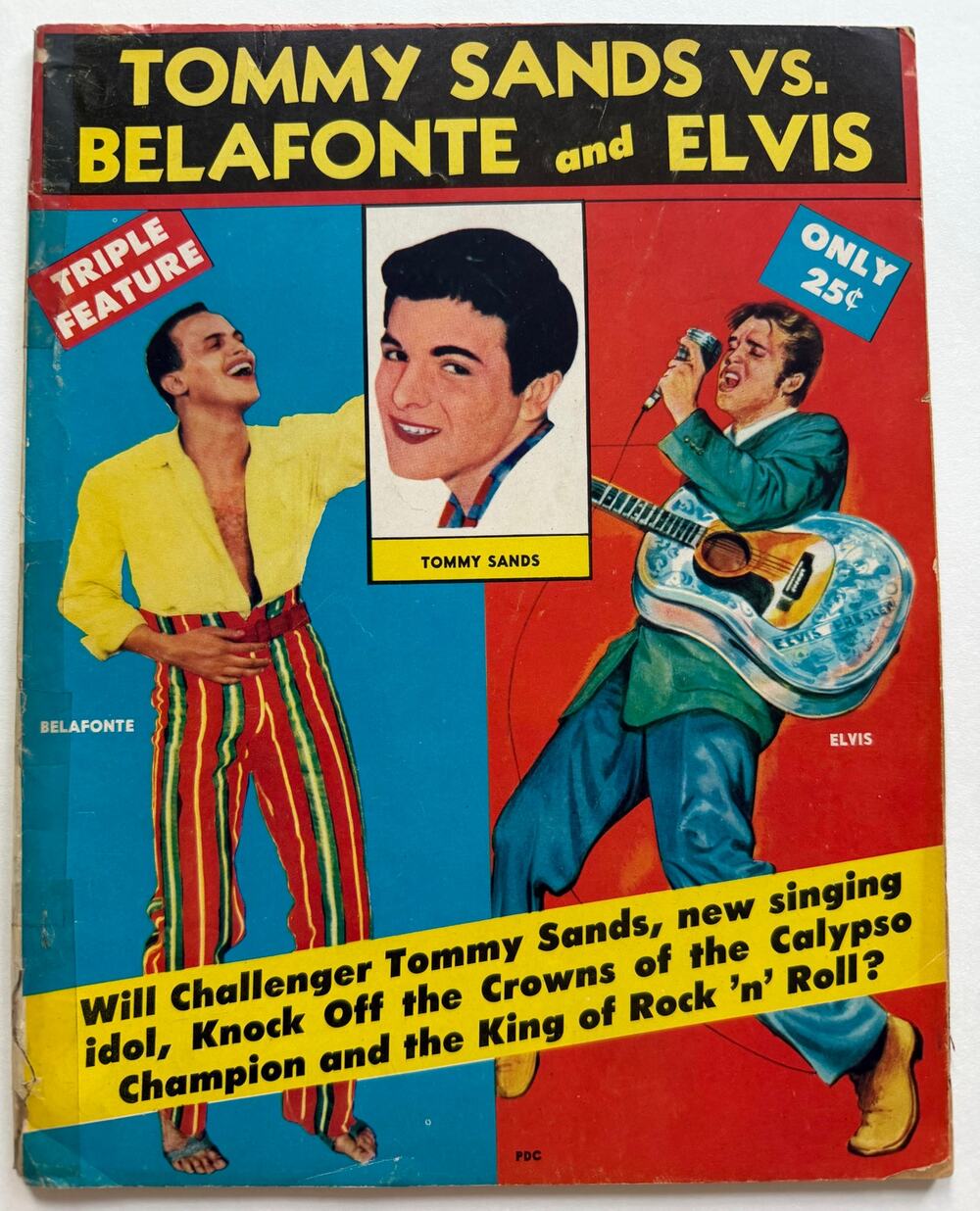 RARE 1957 Elvis Presley Magazine Tommy Sands Harry Belafonte Graceland Hollywood